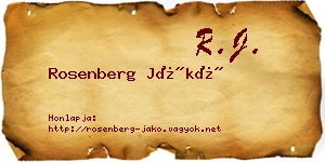 Rosenberg Jákó névjegykártya